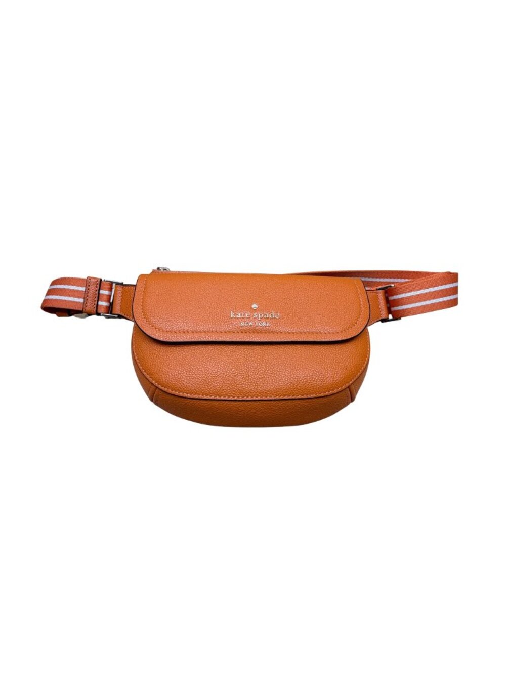 Kate Spade Women’s Orange Leather Adjustable Strap Stylish Pebbled Belt Bag